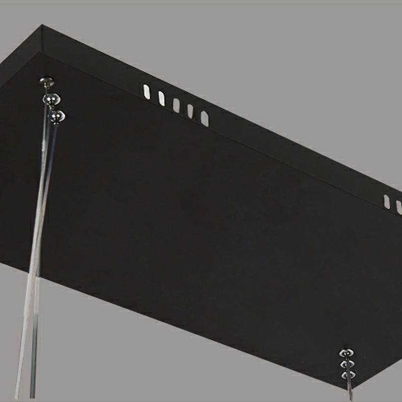 Black Rectangle Chandelier Light Modernism Acrylic LED Pendant Light Fixture in White/Warm/Natural Light Clearhalo 'Ceiling Lights' 'Chandeliers' 'Modern Chandeliers' 'Modern' Lighting' 220394