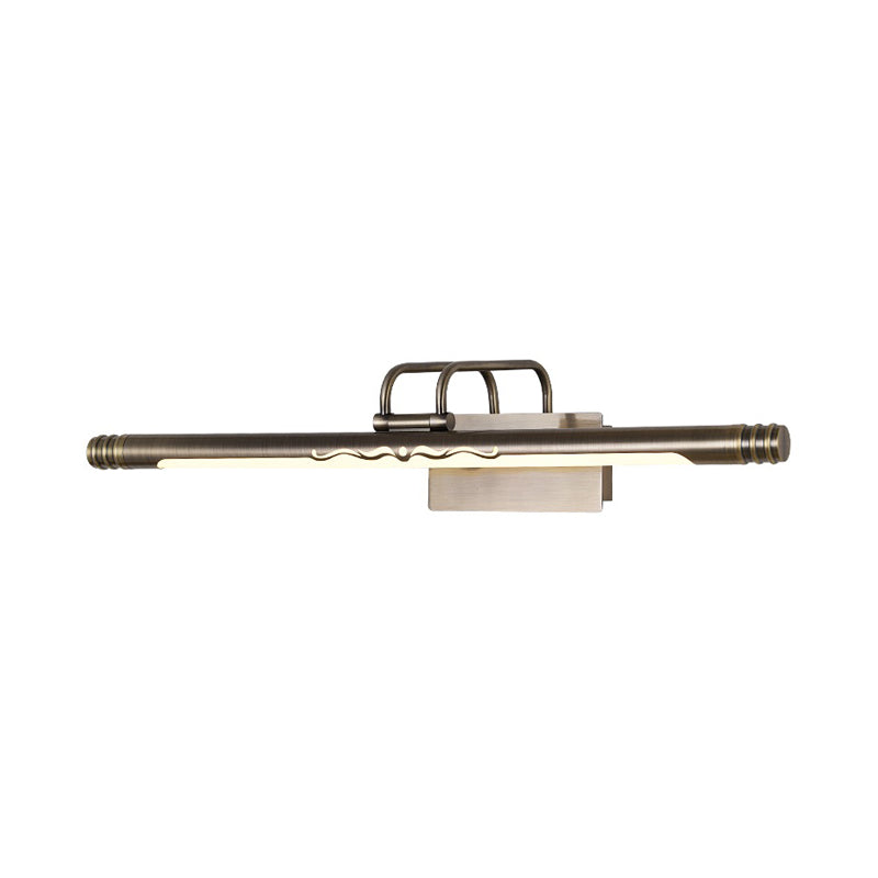 Bronze/Brass LED Vanity Light Fixture Classic Metal Tube Sconce Lamp in White/Warm Light, 21"/26"/29" W Clearhalo 'Vanity Lights' 'Wall Lights' Lighting' 220415