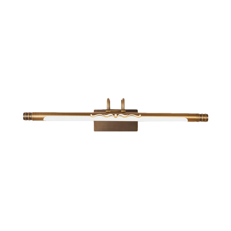 Bronze/Brass LED Vanity Light Fixture Classic Metal Tube Sconce Lamp in White/Warm Light, 21"/26"/29" W Clearhalo 'Vanity Lights' 'Wall Lights' Lighting' 220422