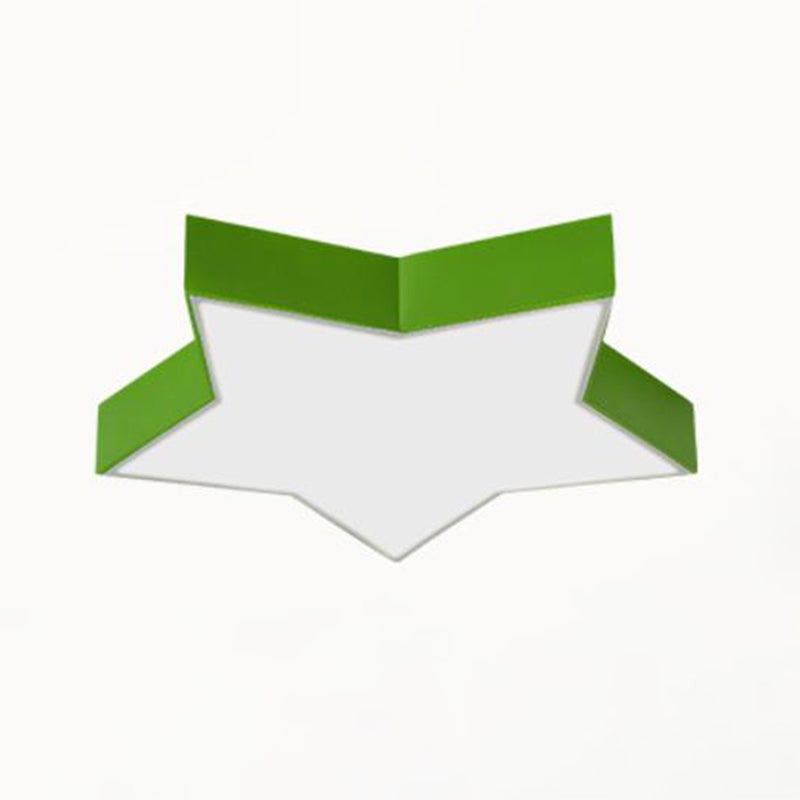 Simplicity Star LED Flush Mount Light Acrylic Child Room Ceiling Light Flush Mount Green Clearhalo 'Ceiling Lights' 'Close To Ceiling Lights' 'Close to ceiling' 'Flush mount' Lighting' 2204229