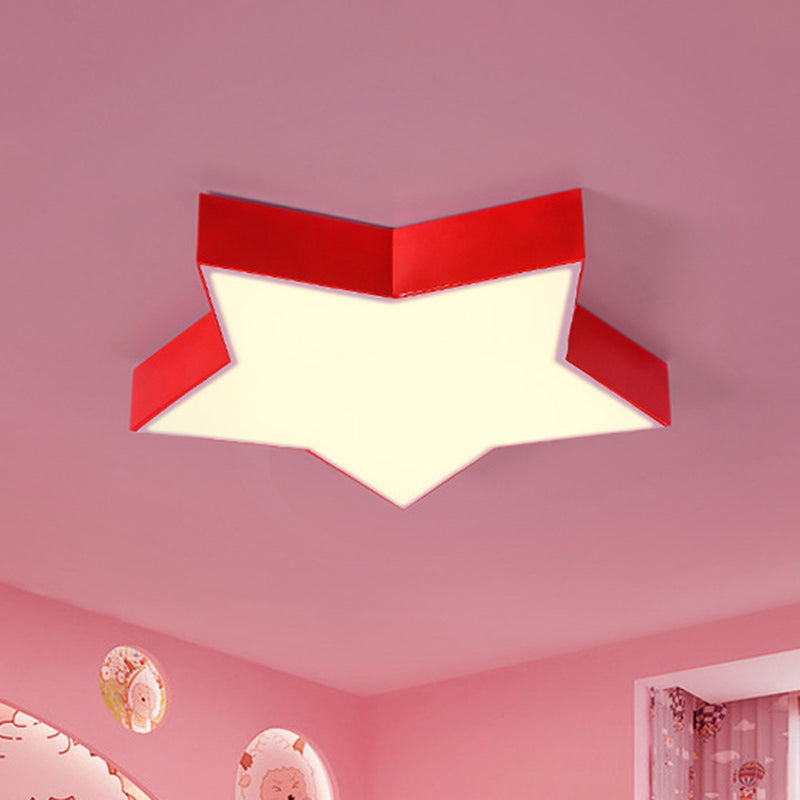 Simplicity Star LED Flush Mount Light Acrylic Child Room Ceiling Light Flush Mount Red Clearhalo 'Ceiling Lights' 'Close To Ceiling Lights' 'Close to ceiling' 'Flush mount' Lighting' 2204231