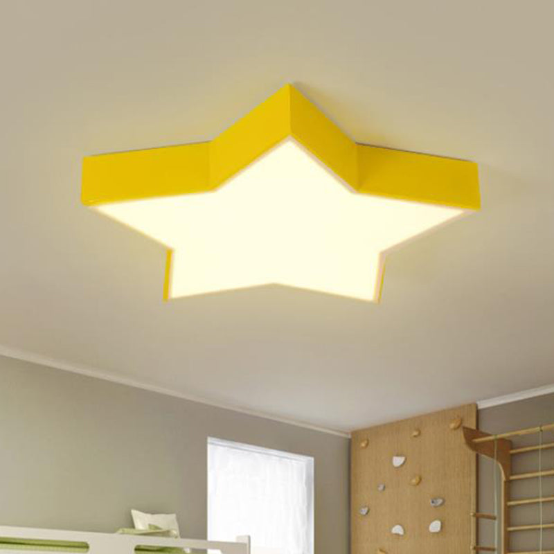 Simplicity Star LED Flush Mount Light Acrylic Child Room Ceiling Light Flush Mount Yellow Clearhalo 'Ceiling Lights' 'Close To Ceiling Lights' 'Close to ceiling' 'Flush mount' Lighting' 2204238