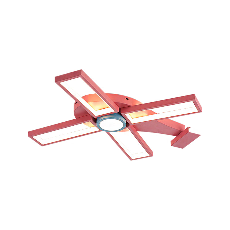 Blue/Pink Helicopter Shaped Flush Ceiling Light Kids LED Metal and Silicone Ceiling Flush Mount for Bedroom, Warm/White Light Clearhalo 'Ceiling Lights' 'Close To Ceiling Lights' 'Close to ceiling' 'Flush mount' Lighting' 220432