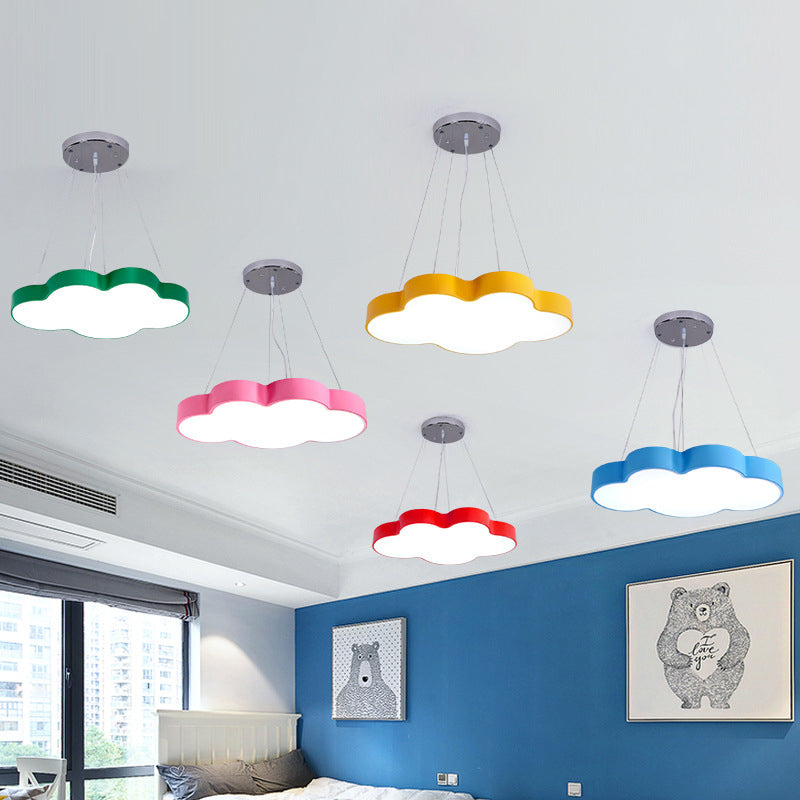 Cloud Shade Nursery Chandelier Lighting Acrylic Minimalist LED Pendant Light Fixture Clearhalo 'Ceiling Lights' 'Chandeliers' Lighting' options 2204395