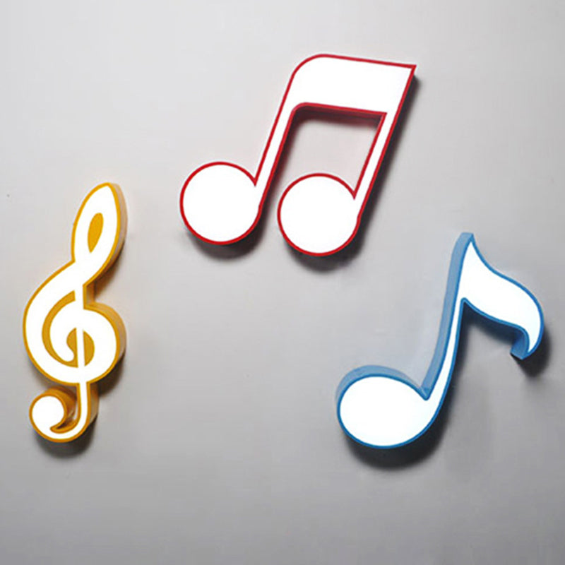 Musical Note Flush Light Minimalistic Metallic Child Room LED Flush Ceiling Light with Acrylic Shade Clearhalo 'Ceiling Lights' 'Close To Ceiling Lights' 'Close to ceiling' 'Flush mount' Lighting' 2204404