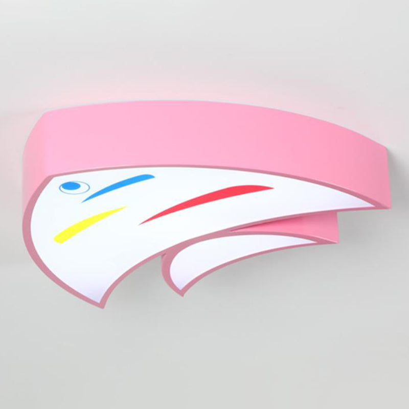 Kids Style Tropical Fish Flush Mount Lighting Metallic LED Flush Mount Fixture for Kindergarten Pink Clearhalo 'Ceiling Lights' 'Close To Ceiling Lights' 'Close to ceiling' 'Flush mount' Lighting' 2204423