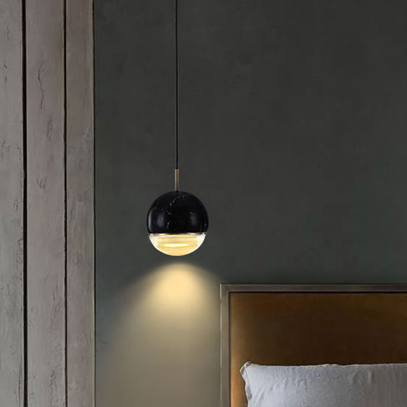 Dome Pendant Light Simplicity Marble Single-Bulb Dining Room Suspension Light Fixture Clearhalo 'Ceiling Lights' 'Glass shade' 'Glass' 'Modern Pendants' 'Modern' 'Pendant Lights' 'Pendants' Lighting' 2205299