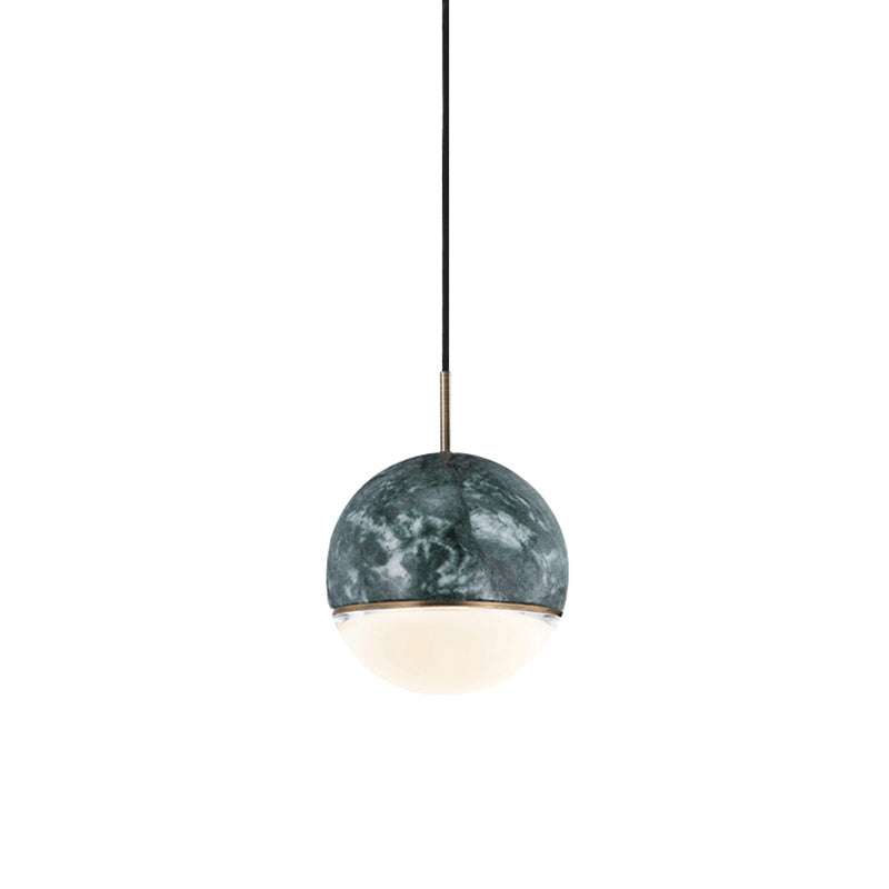 Dome Pendant Light Simplicity Marble Single-Bulb Dining Room Suspension Light Fixture Green 4" Clearhalo 'Ceiling Lights' 'Glass shade' 'Glass' 'Modern Pendants' 'Modern' 'Pendant Lights' 'Pendants' Lighting' 2205300