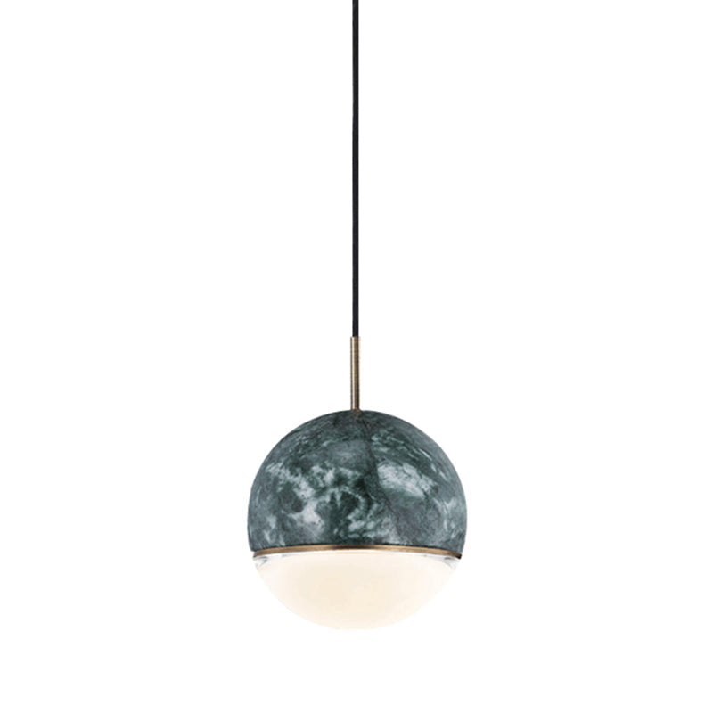 Dome Pendant Light Simplicity Marble Single-Bulb Dining Room Suspension Light Fixture Green 6" Clearhalo 'Ceiling Lights' 'Glass shade' 'Glass' 'Modern Pendants' 'Modern' 'Pendant Lights' 'Pendants' Lighting' 2205301