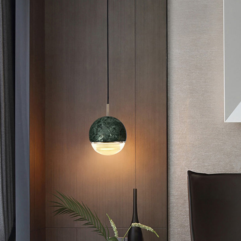 Dome Pendant Light Simplicity Marble Single-Bulb Dining Room Suspension Light Fixture Clearhalo 'Ceiling Lights' 'Glass shade' 'Glass' 'Modern Pendants' 'Modern' 'Pendant Lights' 'Pendants' Lighting' 2205304