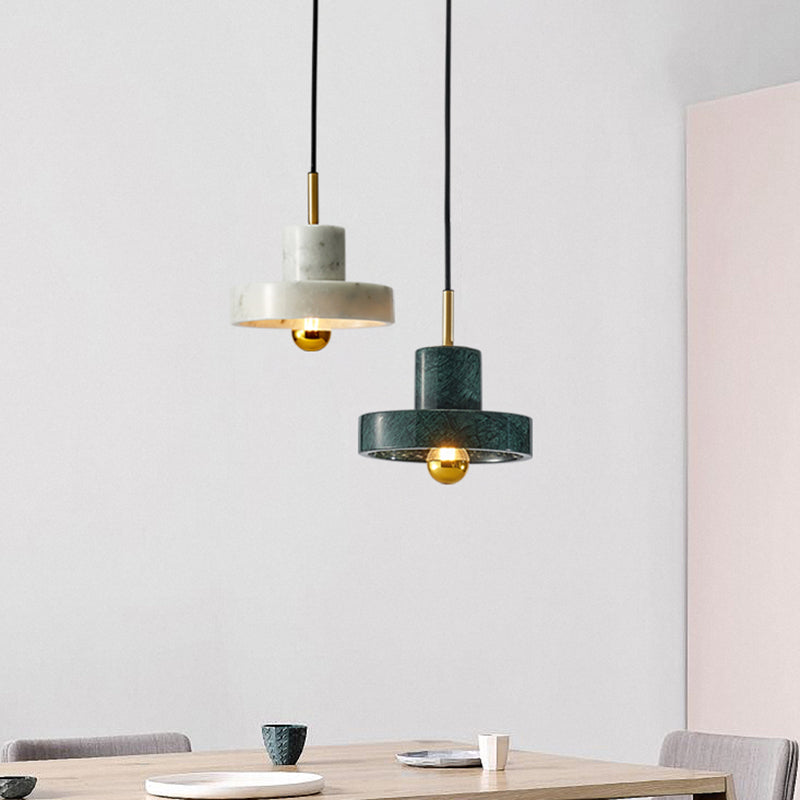 Shaded Dining Room Suspension Lighting Marble 1��Head Minimalistic Pendant Ceiling Light Clearhalo 'Ceiling Lights' 'Modern Pendants' 'Modern' 'Pendant Lights' 'Pendants' Lighting' 2205327