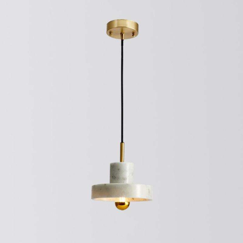 Shaded Dining Room Suspension Lighting Marble 1��Head Minimalistic Pendant Ceiling Light White Barn Clearhalo 'Ceiling Lights' 'Modern Pendants' 'Modern' 'Pendant Lights' 'Pendants' Lighting' 2205328
