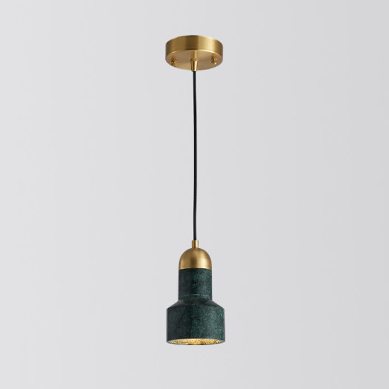Shaded Dining Room Suspension Lighting Marble 1��Head Minimalistic Pendant Ceiling Light Green Bottle Clearhalo 'Ceiling Lights' 'Modern Pendants' 'Modern' 'Pendant Lights' 'Pendants' Lighting' 2205333