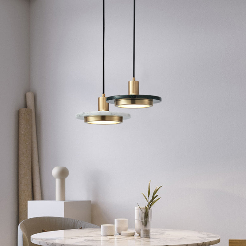 Shaded Dining Room Suspension Lighting Marble 1��Head Minimalistic Pendant Ceiling Light Clearhalo 'Ceiling Lights' 'Modern Pendants' 'Modern' 'Pendant Lights' 'Pendants' Lighting' 2205334