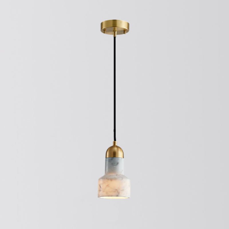 Shaded Dining Room Suspension Lighting Marble 1��Head Minimalistic Pendant Ceiling Light White Bottle Clearhalo 'Ceiling Lights' 'Modern Pendants' 'Modern' 'Pendant Lights' 'Pendants' Lighting' 2205335