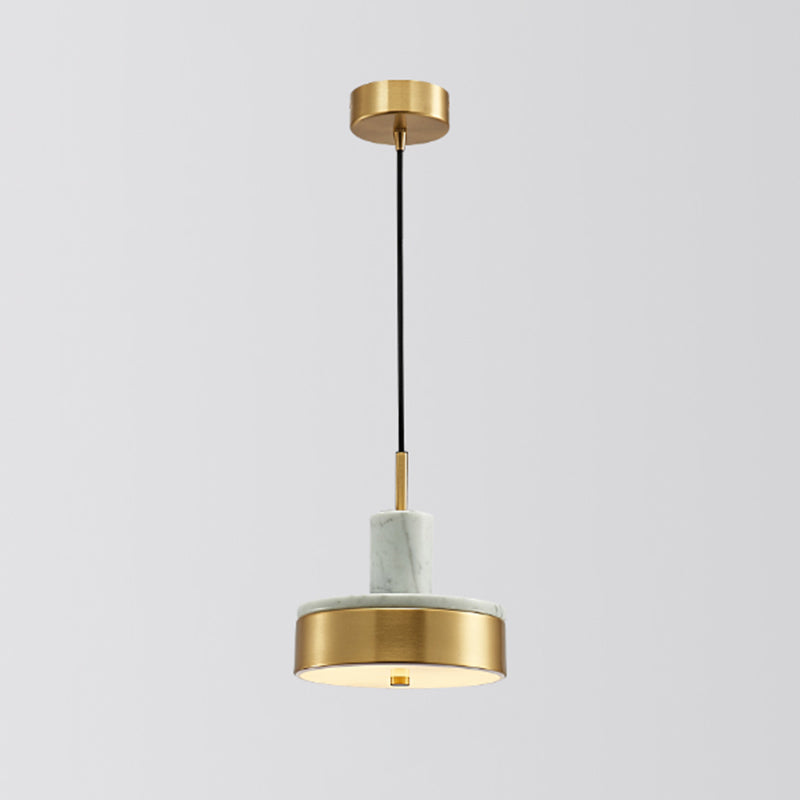 Shaded Dining Room Suspension Lighting Marble 1 Head Minimalistic Pendant Ceiling Light White Round Clearhalo 'Ceiling Lights' 'Lighting' 'Pendant Lights' 2205342_403ab7fd-eebf-41f0-8424-2ebea48c069f