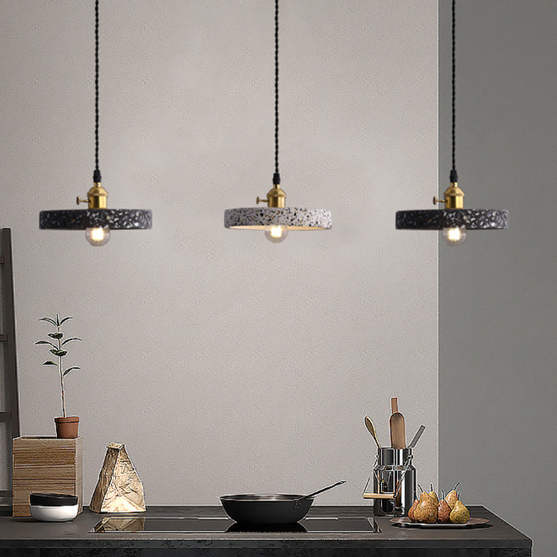 Geometric Dining Room Suspension Lighting Terrazzo 1 Head Minimalistic Pendant Ceiling Light Clearhalo 'Ceiling Lights' 'Lighting' 'Pendant Lights' 2205388_74b51d0a-445a-4466-8cb9-e07201bf31f9