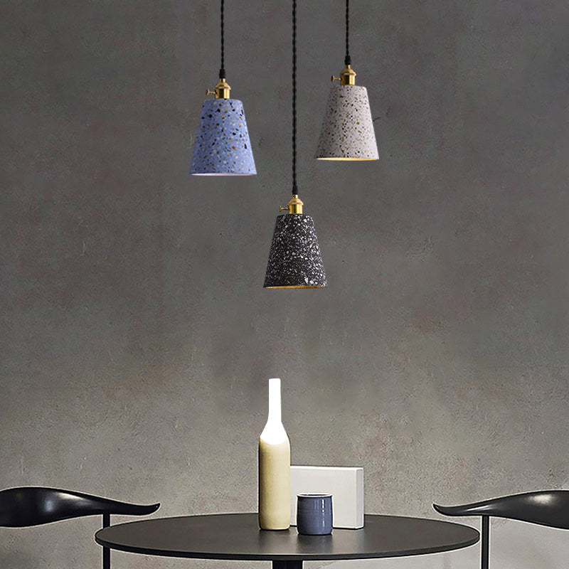 Geometric Dining Room Suspension Lighting Terrazzo 1 Head Minimalistic Pendant Ceiling Light Clearhalo 'Ceiling Lights' 'Lighting' 'Pendant Lights' 2205390_a572e2b8-d5fb-40e8-a112-24a50177ab82