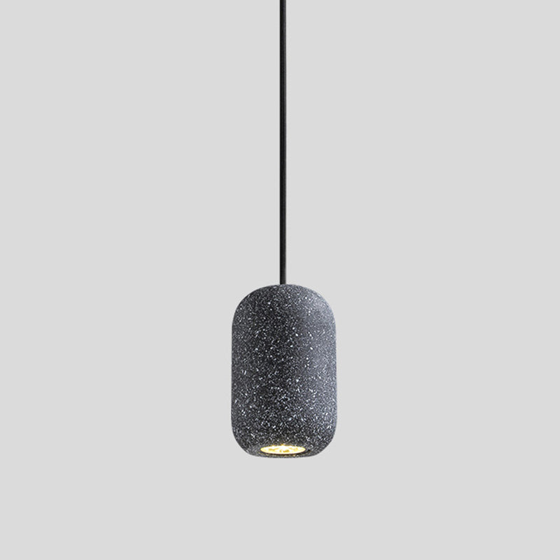Geometrical Restaurant Ceiling Light Cement Single Simplicity Hanging Pendant Light Black Capsule Clearhalo 'Ceiling Lights' 'Modern Pendants' 'Modern' 'Pendant Lights' 'Pendants' Lighting' 2205422