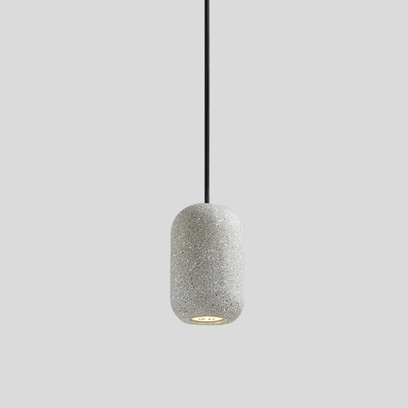 Geometrical Restaurant Ceiling Light Cement Single Simplicity Hanging Pendant Light Grey Capsule Clearhalo 'Ceiling Lights' 'Modern Pendants' 'Modern' 'Pendant Lights' 'Pendants' Lighting' 2205423