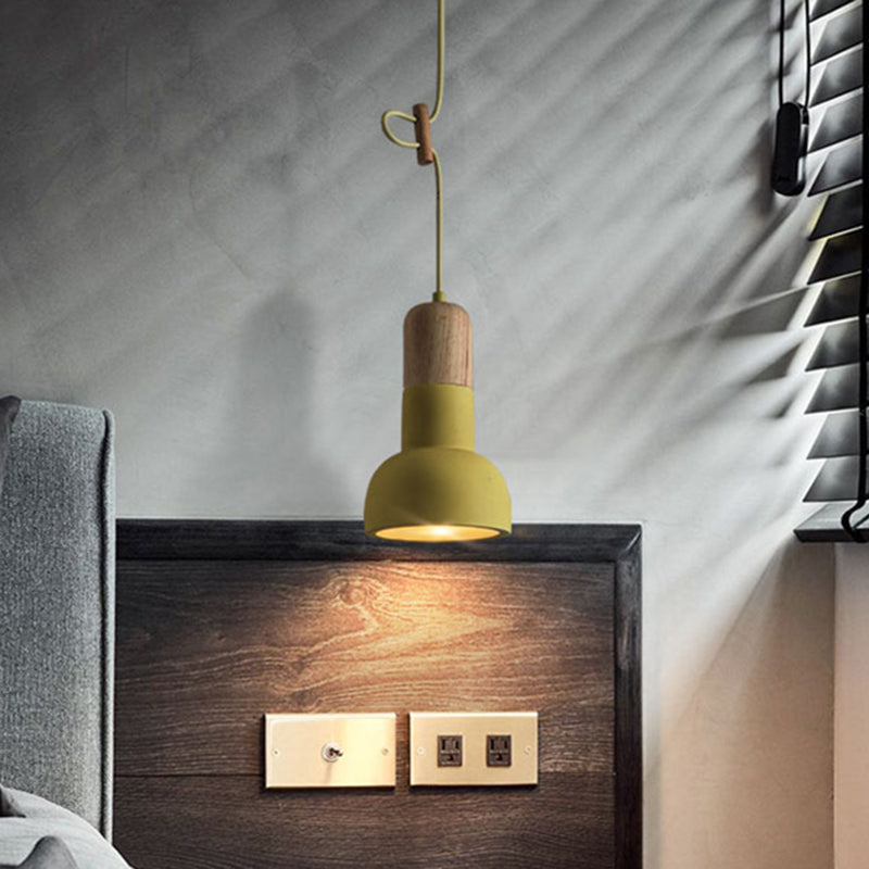 Flashlight Shaped Dining Room Hanging Lamp Cement 1 Head Minimalist Ceiling Lighting Clearhalo 'Ceiling Lights' 'Lighting' 'Pendant Lights' 2205511_1f538b97-654b-42d4-ba0d-2316da26557f