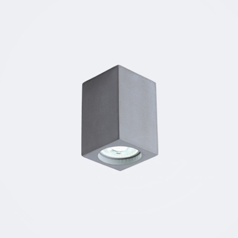 Simplicity Rectangular LED Flush Mount Lighting Cement Bedroom Flush Mount Ceiling Light Grey 4" Clearhalo 'Ceiling Lights' 'Close To Ceiling Lights' 'Close to ceiling' 'Flush mount' Lighting' 2205651