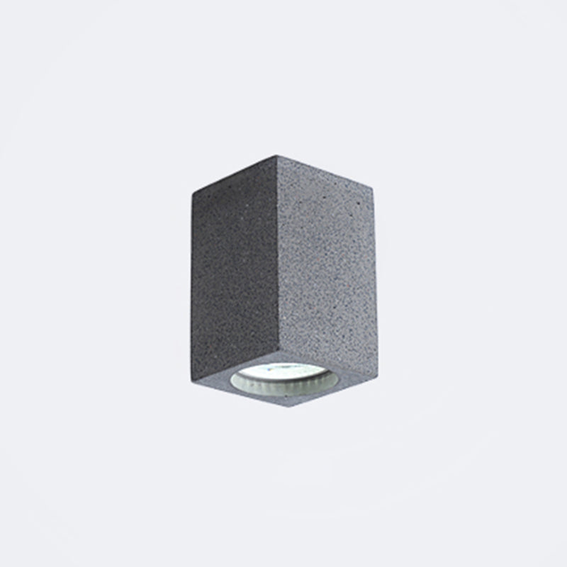 Simplicity Rectangular LED Flush Mount Lighting Cement Bedroom Flush Mount Ceiling Light Dark Gray 4" Clearhalo 'Ceiling Lights' 'Close To Ceiling Lights' 'Close to ceiling' 'Flush mount' Lighting' 2205654