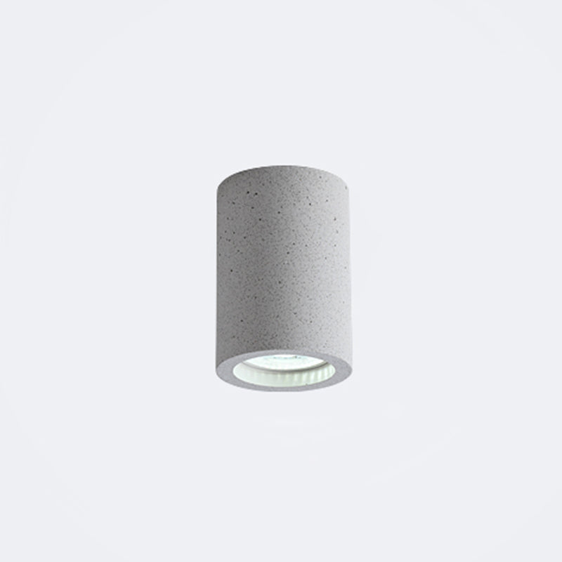 Cylinder Corridor Flush Ceiling Light Cement Minimalistic LED Flush Mount Lighting Fixture White 4" Clearhalo 'Ceiling Lights' 'Close To Ceiling Lights' 'Close to ceiling' 'Flush mount' Lighting' 2205667
