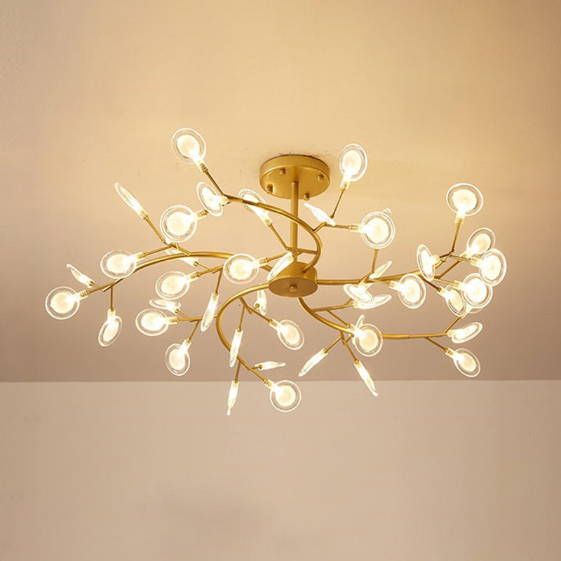 Metal Swirling Branch Chandelier Pendant Light Simplistic LED Hanging Light for Dining Room 45 Clear Clearhalo 'Ceiling Lights' 'Chandeliers' 'Clear' 'Industrial' 'Modern Chandeliers' 'Modern' 'Tiffany' 'Traditional Chandeliers' Lighting' 2205783