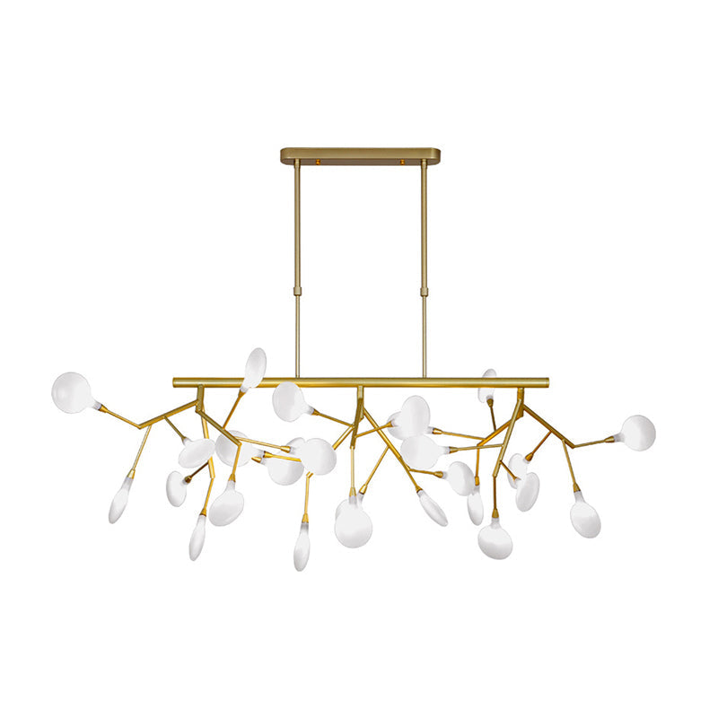 Firefly Dining Room LED Hanging Lamp Opal Glass Simplistic Island Chandelier Light Clearhalo 'Ceiling Lights' 'Island Lights' Lighting' 2205932