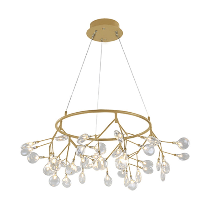 Branched Firefly Dining Room LED Ceiling Lighting Glass Post-Modern Chandelier Light 36 Gold B Clearhalo 'Ceiling Lights' 'Chandeliers' 'Modern Chandeliers' 'Modern' Lighting' 2205943