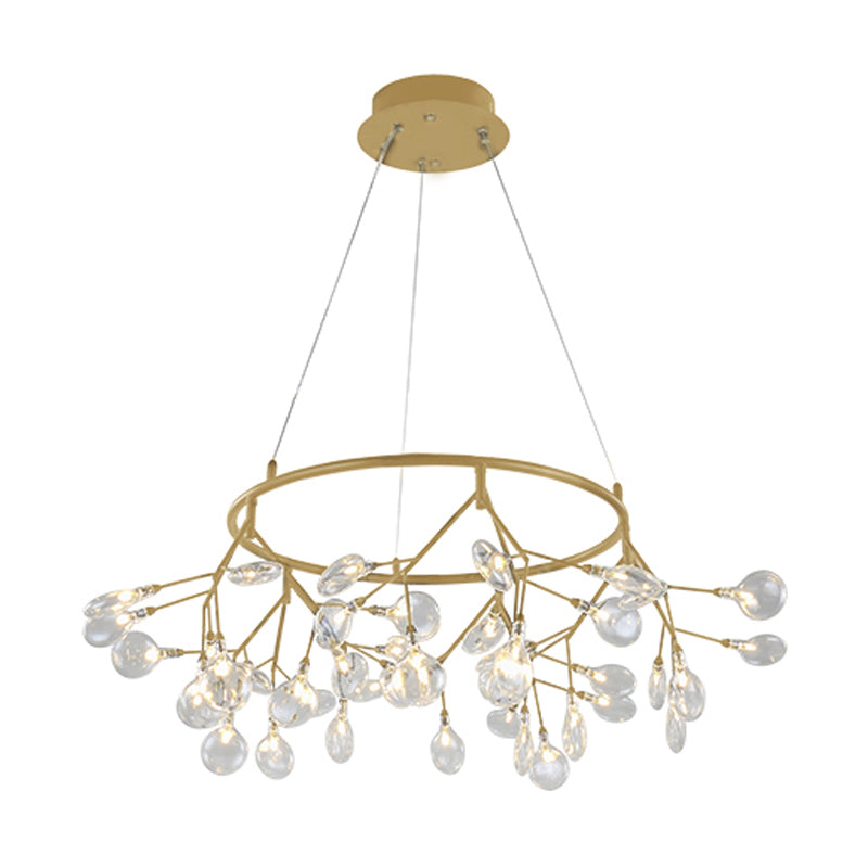 Branched Firefly Dining Room LED Ceiling Lighting Glass Post-Modern Chandelier Light 45 Gold B Clearhalo 'Ceiling Lights' 'Chandeliers' 'Modern Chandeliers' 'Modern' Lighting' 2205947