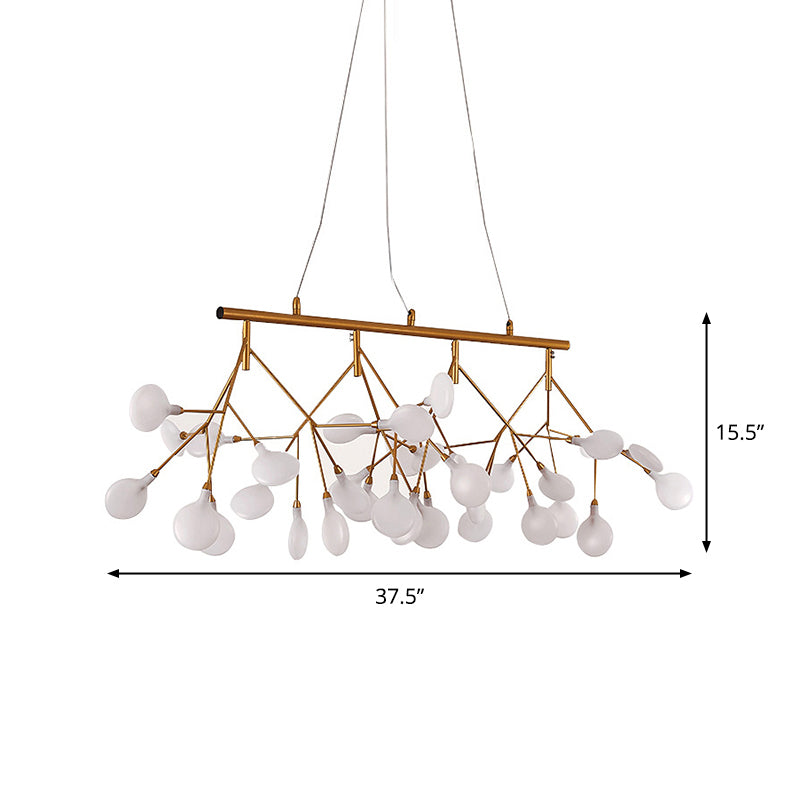 Minimalist Tree Branch LED Hanging Light Metallic Dining Room Island Ceiling Light in Gold Clearhalo 'Ceiling Lights' 'Island Lights' Lighting' 2205971