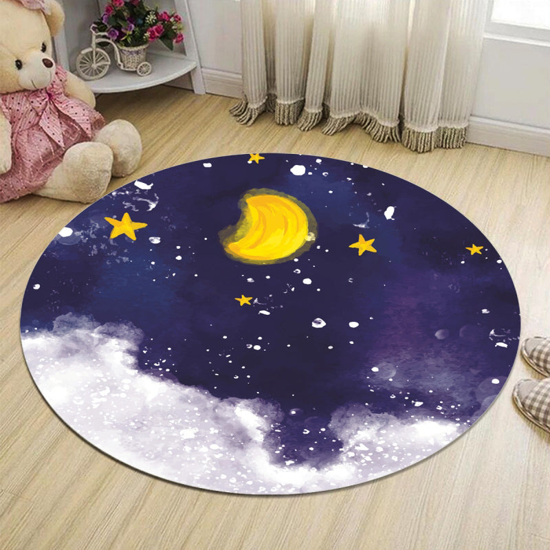 Abstract Bedroom Rug Multi Colored Cartoon Animal Print Indoor Rug Polypropylene Non-Slip Pet Friendly Carpet Blue-White Clearhalo 'Area Rug' 'Rug' 2207981