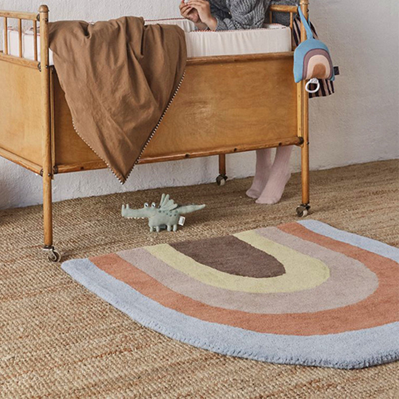 Irregular Shape Animal Patterned Rug Multi-Color Relaxing Carpet Cotton Blend Anti-Slip Washable Rug for Nursery Brown Clearhalo 'Area Rug' 'Rug' 2208012