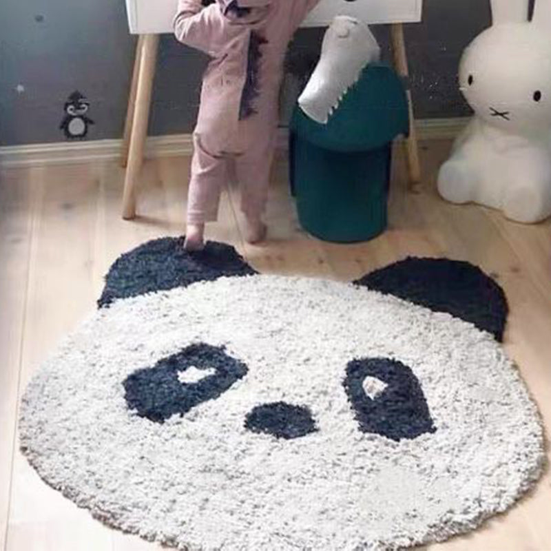 Multi Color Animal Printed Rug Cotton Blend Cute Area Rug Pet Friendly Easy Care Rug for Bedroom White Clearhalo 'Area Rug' 'Rug' 2208034