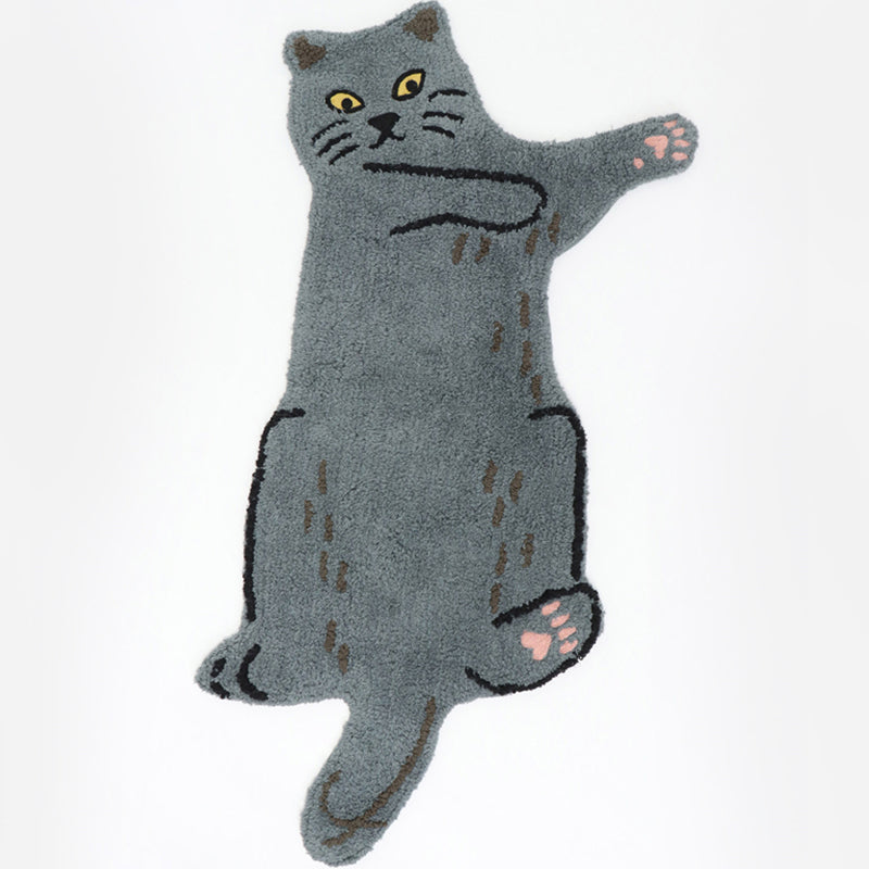 Funky Cartoon Animal Pattern Rug Multi Color Cotton Blend Carpet Machine Washable Non-Slip Rug for Bedroom Blue 3'3" x 5'3" Clearhalo 'Area Rug' 'Rug' 2208064