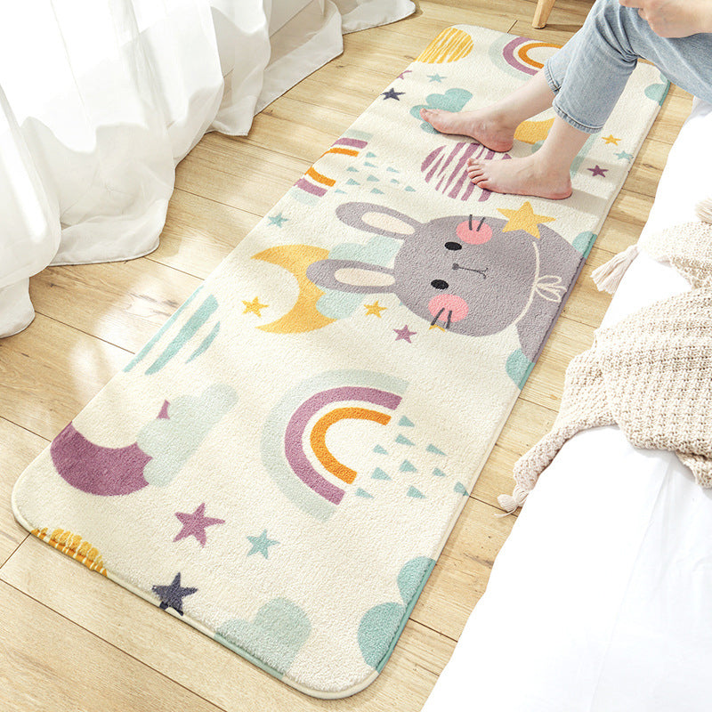 Multi Colored Cute Rug Polypropylene Cartoon Animal Pattern Carpet Anti-Slip Washable Area Rug for Kids Bedroom Light Blue Clearhalo 'Area Rug' 'Rug' 2208115