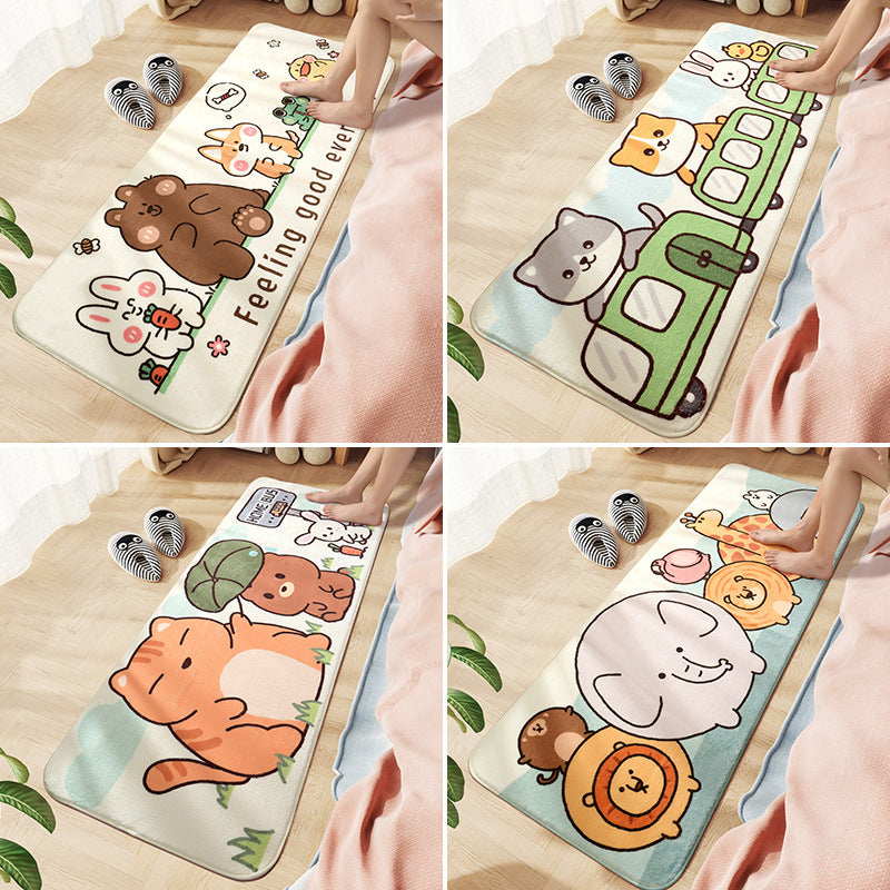 Comfort Childrens Room Rug Multi Colored Cartoon Animal Area Carpet Synthetics Easy Care Pet Friendly Rug Clearhalo 'Area Rug' 'Rug' 2208118