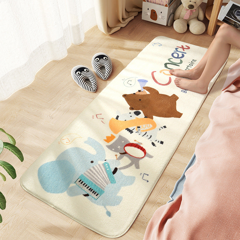 Comfort Childrens Room Rug Multi Colored Cartoon Animal Area Carpet Synthetics Easy Care Pet Friendly Rug Clearhalo 'Area Rug' 'Rug' 2208123