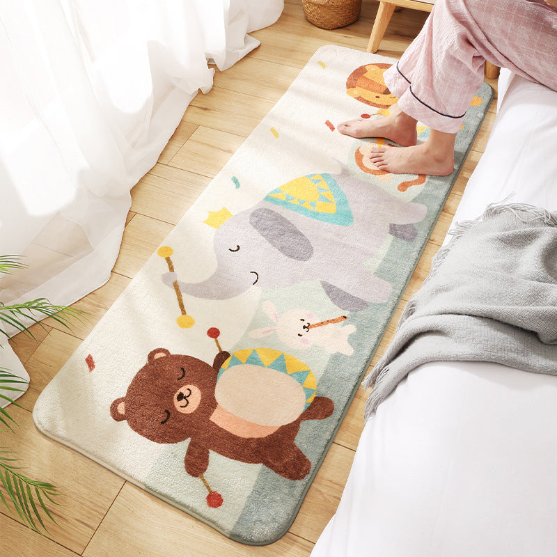 Relaxing Childrens Bedroom Rug Multi-Color Cartoon Animal Printed Carpet Polypropylene Anti-Slip Pet Friendly Rug Brown Clearhalo 'Area Rug' 'Rug' 2208156