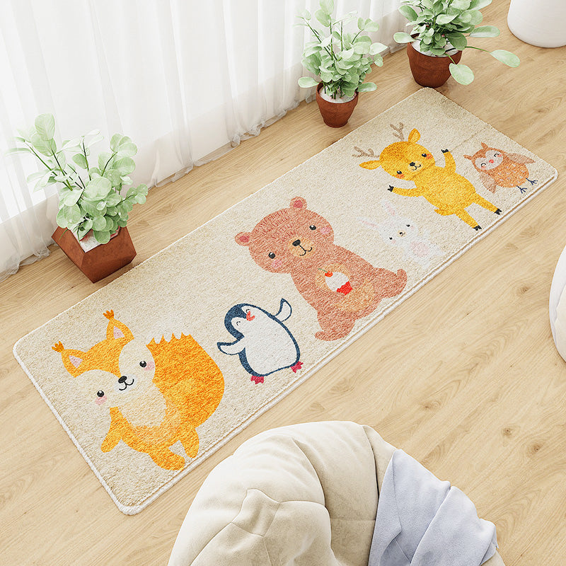 Cute Relaxing Rug Multi Color Cartoon Animal Printed Rug Pet Friendly Easy Care Area Carpet for Kids Room Brown Clearhalo 'Area Rug' 'Rug' 2208175
