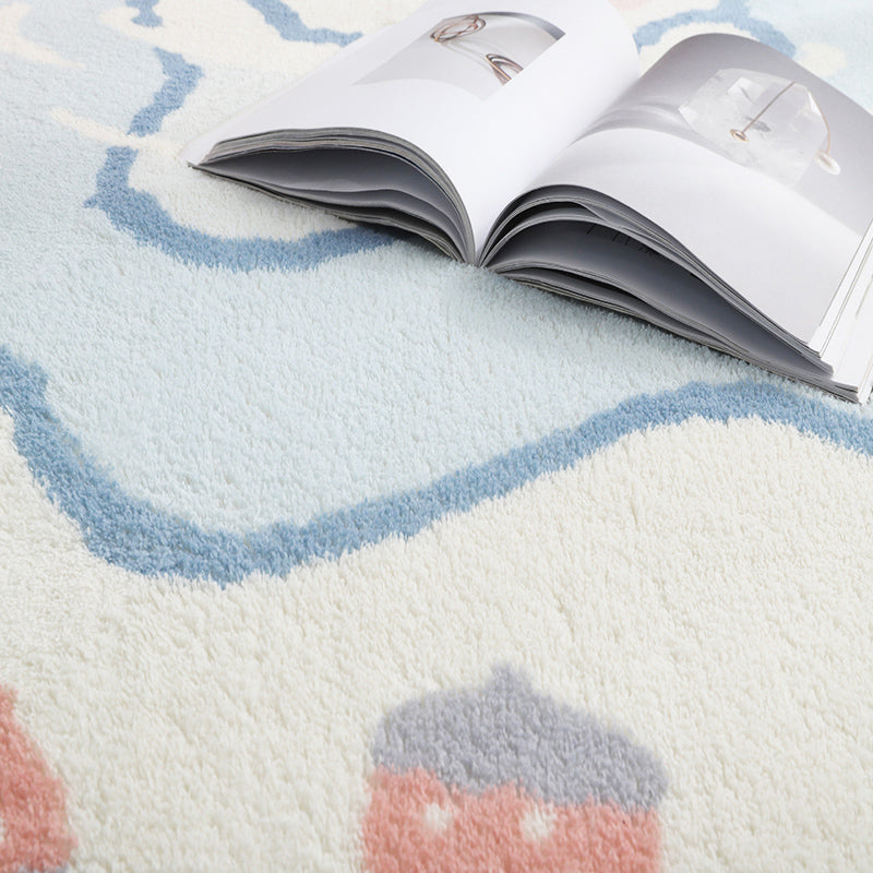 Relaxing Cartoon Bear Print Rug Multi Color Cotton Blend Rug Machine Washable Pet Friendly Carpet for Kids Bedroom Clearhalo 'Area Rug' 'Rug' 2208214