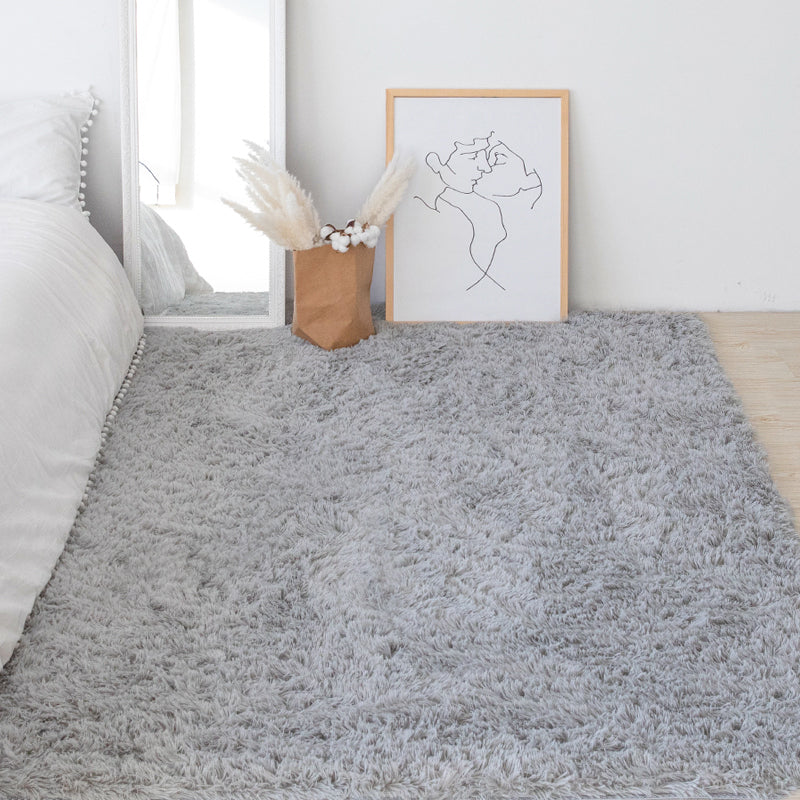 Multi-Color Simple Rug Faux Fur Solid Area Rug Anti-Slip Backing Pet Friendly Rug for Room Silver Gray Clearhalo 'Area Rug' 'Casual' 'Rugs' Rug' 2208832