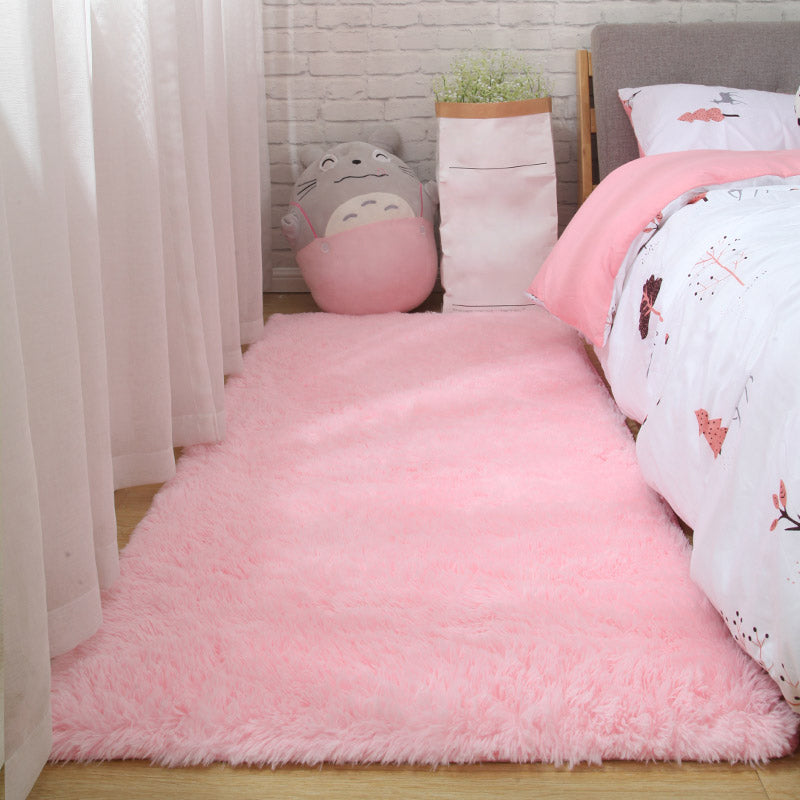 Simple Modern Rug Multi-Color Solid Color Carpet Non-Slip Backing Easy Care Area Rug for Bedroom Pink Clearhalo 'Area Rug' 'Casual' 'Rugs' Rug' 2208902