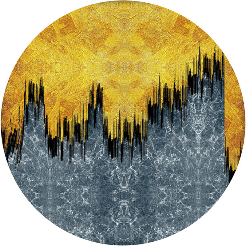 Multi Colored Abstract Print Rug Cotton Blend Scandinavian Area Carpet Pet Friendly Rug for Living Room Gray-Yellow Clearhalo 'Area Rug' 'Rug' 2209050