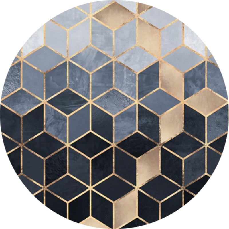 Creative Abstract Printed Rug Multi Colored Synthetics Carpet Non-Slip Backing Stain-Resistant Rug for Bedroom Dark Blue Clearhalo 'Area Rug' 'Rug' 2209072