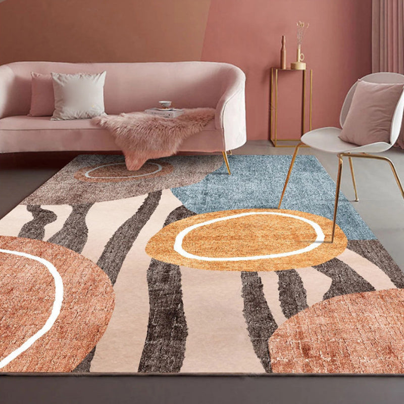 Novelty Bedroom Rug Multi-Colored Geometric Print Indoor Rug Synthetics Anti-Slip Backing Washable Carpet Orange Clearhalo 'Area Rug' 'Rug' 2209175