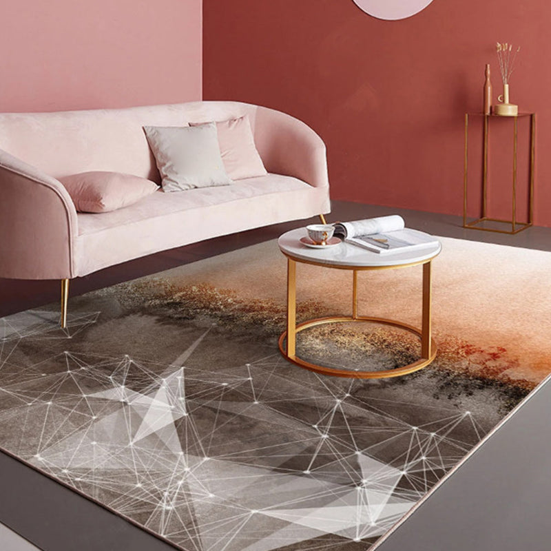 Novelty Bedroom Rug Multi-Colored Geometric Print Indoor Rug Synthetics Anti-Slip Backing Washable Carpet Grey Clearhalo 'Area Rug' 'Rug' 2209185