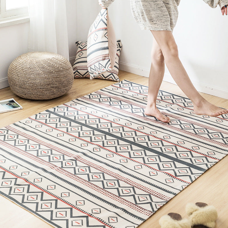 Multi Color Geo Pattern Rug Cotton Blend Vintage Carpet Pet Friendly Easy Care Rug for Living Room Clearhalo 'Area Rug' 'Moroccan' 'Rugs' Rug' 2209593